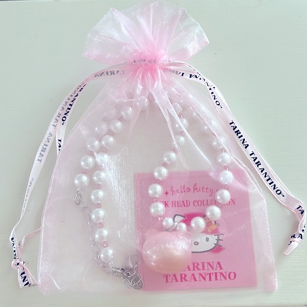 Tarina Tarantino x Hello Kitty Pink Head Bauble Pearl Necklace - Picture 12 of 14